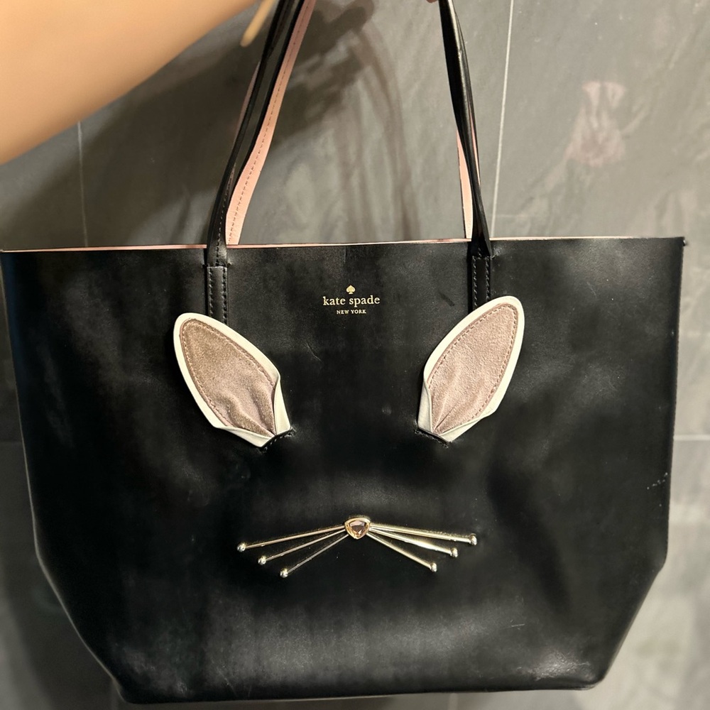 Kate Spade Black and Pink Bunny Tote